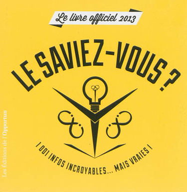 Le saviez-vous ? : le livre officiel 2013 : 1.001 infos incroyables... mais vraies !