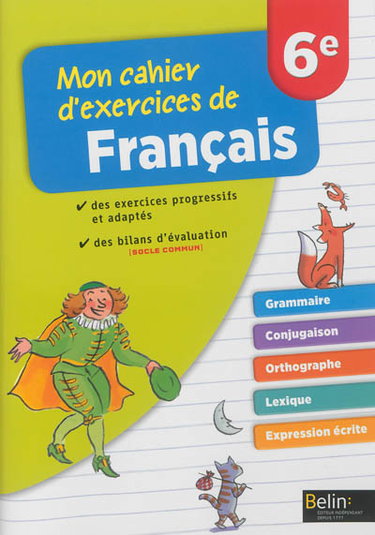 Couverture de Mon cahier d'exercices de français, 6e