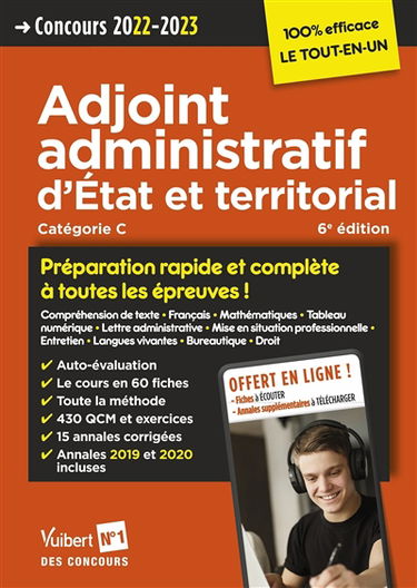 Adjoint administratif d'Etat et territorial, catégorie C : concours 2022-2023