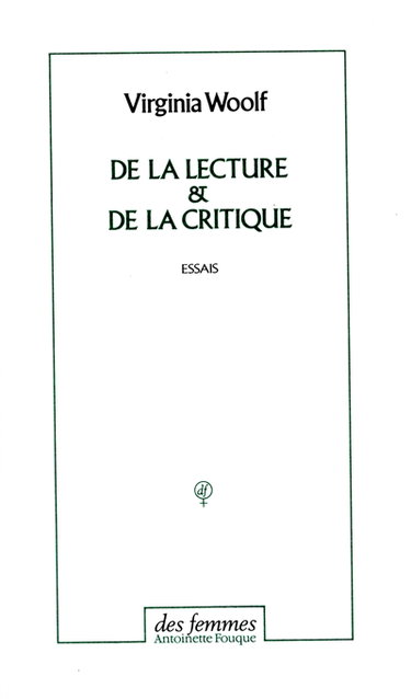 Couverture de De la lecture & De la critique : essais