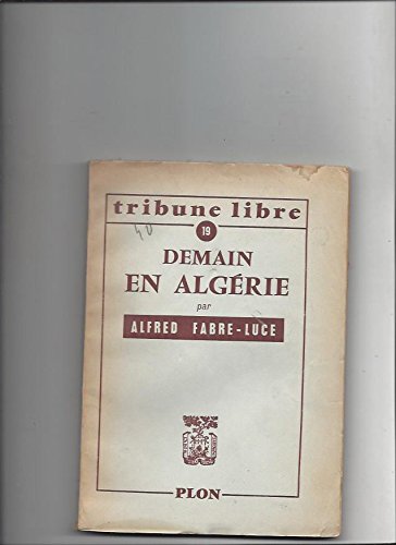 Couverture de Tribune libre n° 19 : Demain en algérie
