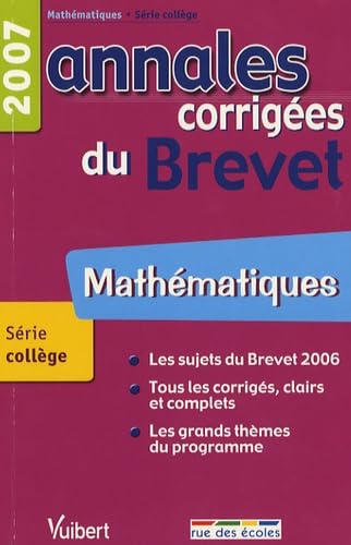Mathématiques: Annales corrigées du Brevet