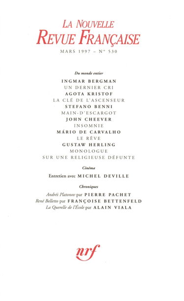 Nouvelle revue française, n° 530