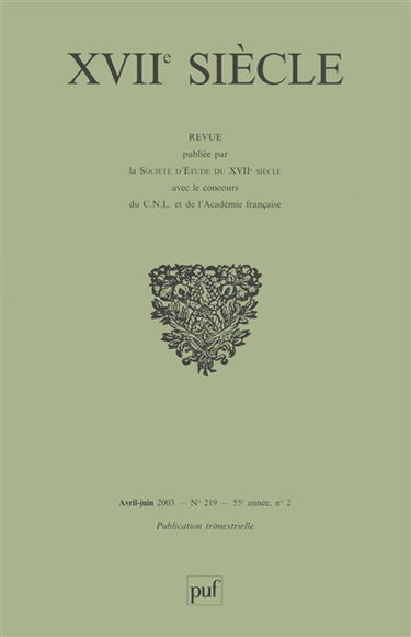 Dix-septième siècle, n° 219