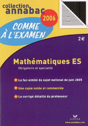 Couverture de Mathématiques ES : obligatoire et spécialité