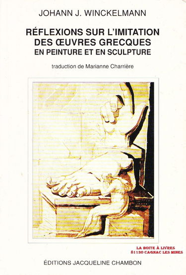 Réflexions sur l'imitation des oeuvres grecques en peinture et en sculpture