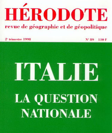 Hérodote, n° 89. Italie, la question nationale
