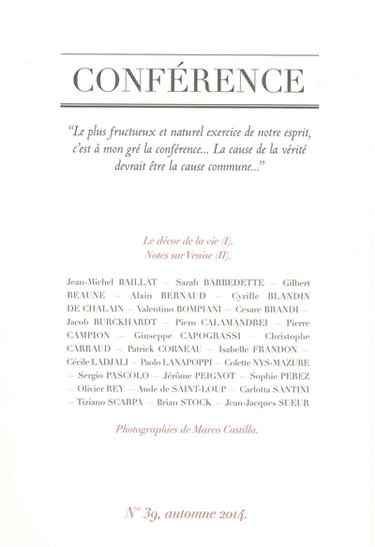 Couverture de Conférence, n° 39 par Collectif