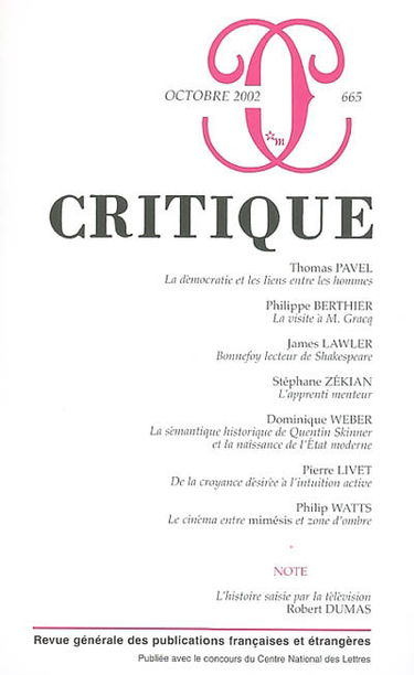 Critique, n° 665