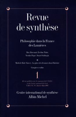Revue de synthèse, n° 1 (1997). Philosophie dans la France des Lumières