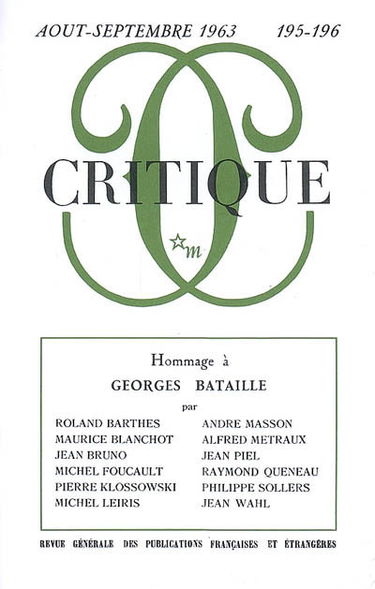 Critique, n° 195. Hommage à Georges Bataille