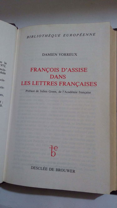 François d'Assise dans les lettres françaises