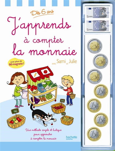 Couverture de J'apprends à compter la monnaie avec Sami et Julie : une méthode simple et ludique pour apprendre à compter la monnaie