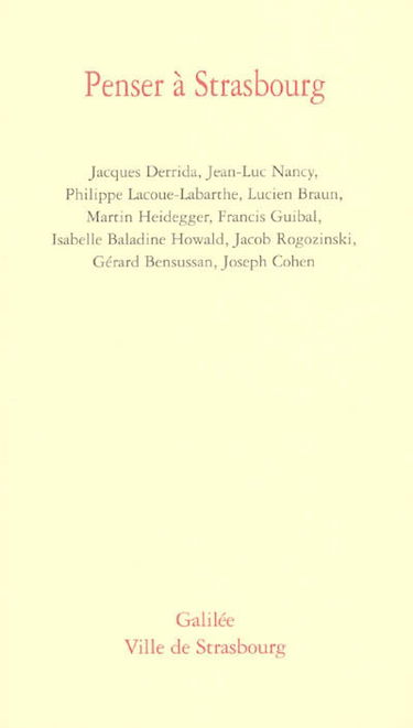 Penser à Strasbourg