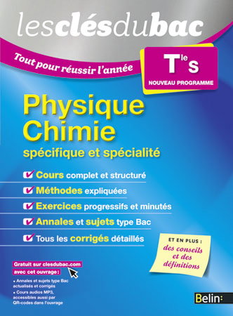 Physique chimie terminale S, spécifique et spécialité : nouveau programme