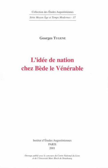 Couverture de L'idée de nation chez Bède le Vénérable