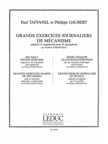 Couverture de Paul taffanel & philippe gaubert : grands exercices journaliers de mecanisme (saxophone solo)