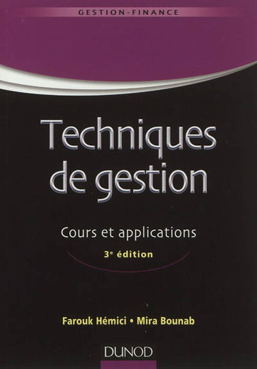 Couverture de Techniques de gestion : cours et applications