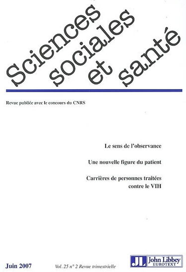 Sciences sociales et santé, n° 2 (2007)
