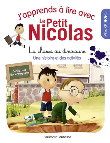 Couverture de J'apprends à lire avec le Petit Nicolas. La chasse au dinosaure : milieu CP par Marjorie Demaria
