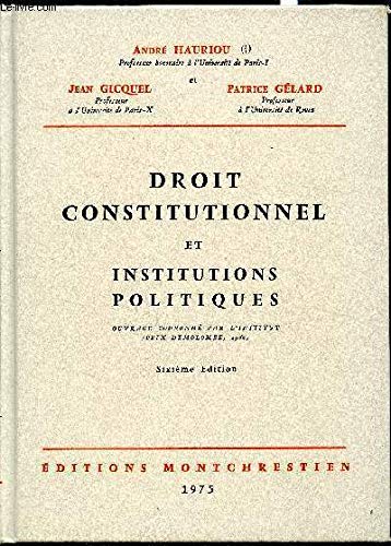 Droit constitutionnel et institutions politiques...