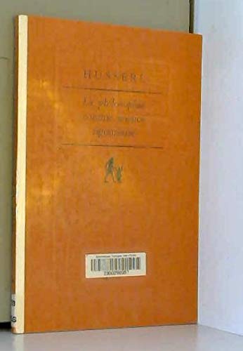 La philosophie comme science rigoureuse