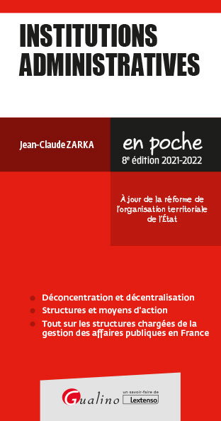 Couverture de Institutions administratives : 2021-2022 par Jean-Claude Zarka