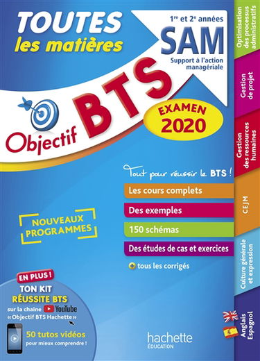 BTS SAM support à l'action managériale, 1re et 2e années : toutes les matières, nouveaux programmes : examen 2020