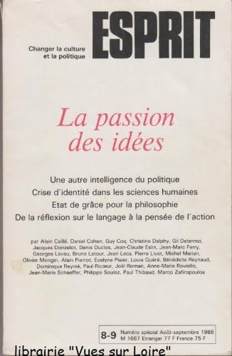 Couverture de Esprit : "La Passion des idées"