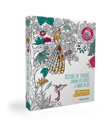Couverture de Oiseaux de paradis, Jardins des délices & Arbres de vie : 150 coloriages pour se détendre et s'évader par Marica Zottino