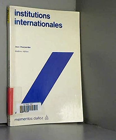 Couverture de Institutions internationales