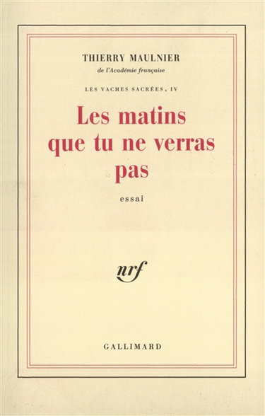 Couverture de Les Vaches sacrées. Vol. 4. Les Matins que tu ne verras pas