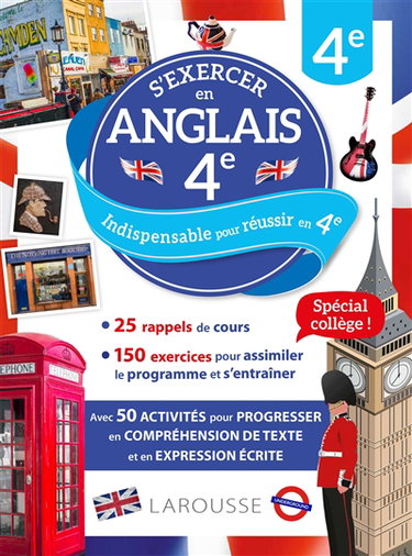 Couverture de S'exercer en anglais, 4e : 25 rappels de cours, 150 exercices pour assimiler le programme et s'entraîner