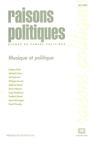 Raisons politiques, n° 14. Musique et politique