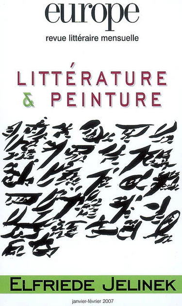 Couverture de Europe, n° 933-934. Littérature & peinture par Collectif