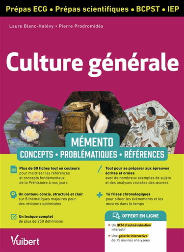 Couverture de Culture générale prépas ECG, prépas scientifiques, BCPST, IEP : mémento : concepts, problématiques, références