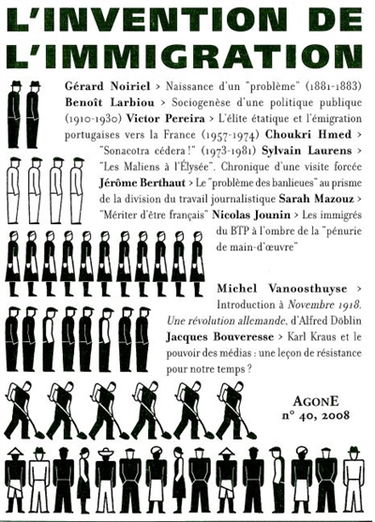 Agone, n° 40. L'invention de l'immigration