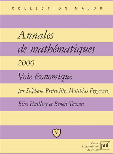 Annales de mathématiques, 2000 : voie économique