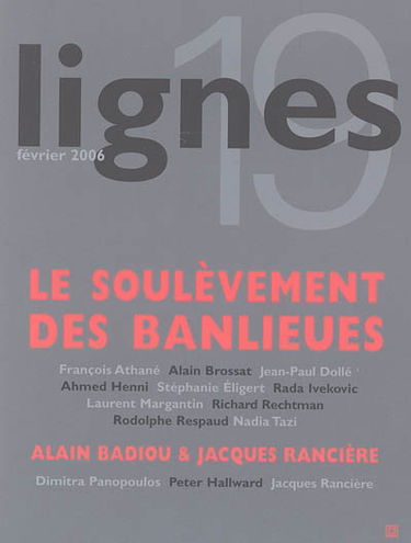 Lignes, nouvelle série, n° 19. Le soulèvement des banlieues
