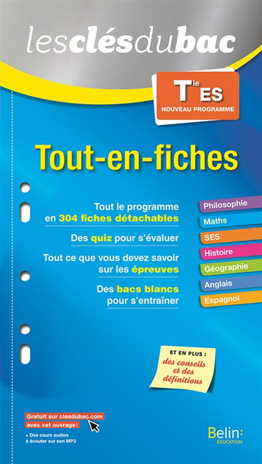 Tout-en-fiches, terminale ES : nouveau programme