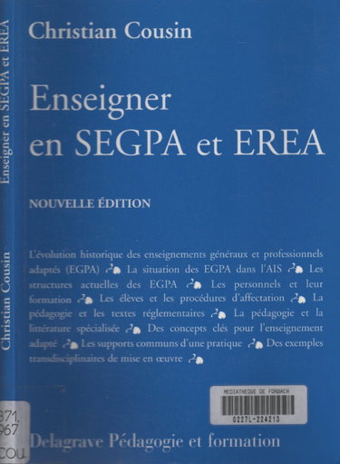 Couverture de Enseigner en SEGPA et EREA