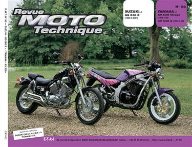 Couverture de Revue moto technique, n° 83.3. Suzuki GS 500E/Yamaha XV 535 Virago par ETAI