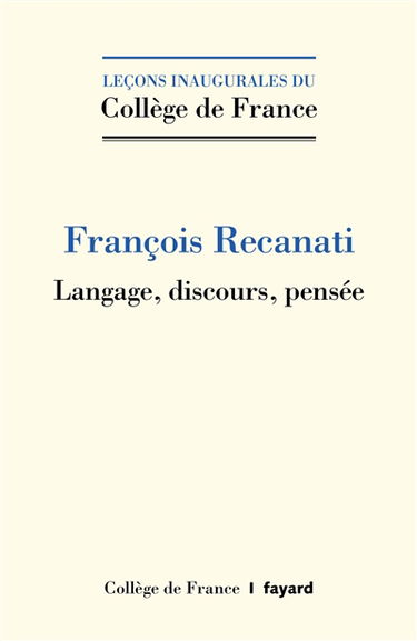 Langage, discours, pensée