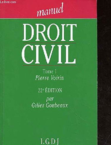 Manuel de droit civil t. 1