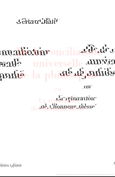 De la conciliation universelle de la philosophie