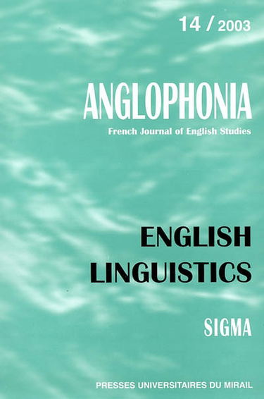 Anglophonia, n° 14. English linguistics