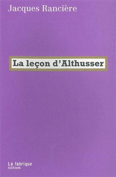 La leçon d'Althusser
