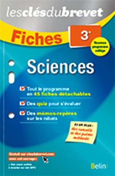 Sciences, 3e : SVT, physique chimie, technologie : nouveau programme collège