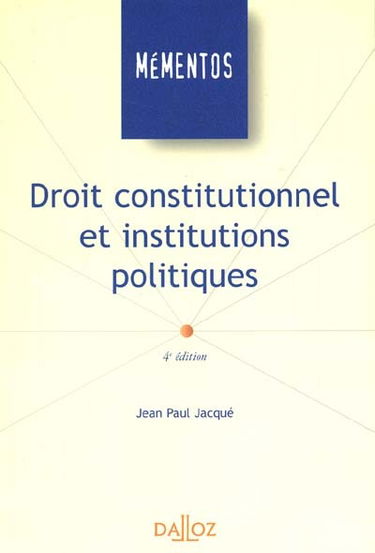 Droit constitutionnel et institutions politiques