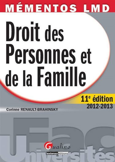 Droit des personnes et de la famille : 2012-2013